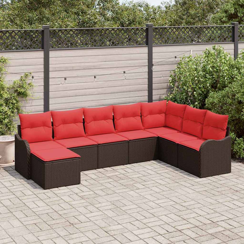 vidaXL Garden Bench Set Brown Poly Rattan