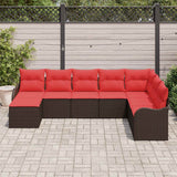 vidaXL Garden Bench Set Brown Poly Rattan