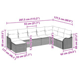 vidaXL Garden Bench Set Brown Poly Rattan