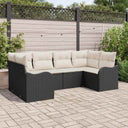 vidaXL Tuinbank Set met kussen 6 pcs Zwart Poly rattan