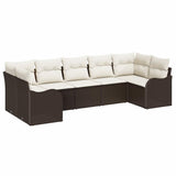 vidaXL Tuinbank Set Zwart poly rattan