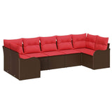 vidaXL Garden Bench Set Brown poly rattan