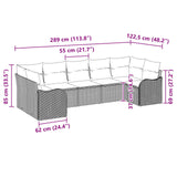 vidaXL Garden Bench Set Brown poly rattan