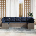 vidaXL Garden Bench Set Brown poly rattan