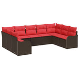 vidaXL Tuinbank Set Bruin poly rattan