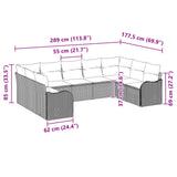 vidaXL Tuinbank Set Bruin poly rattan