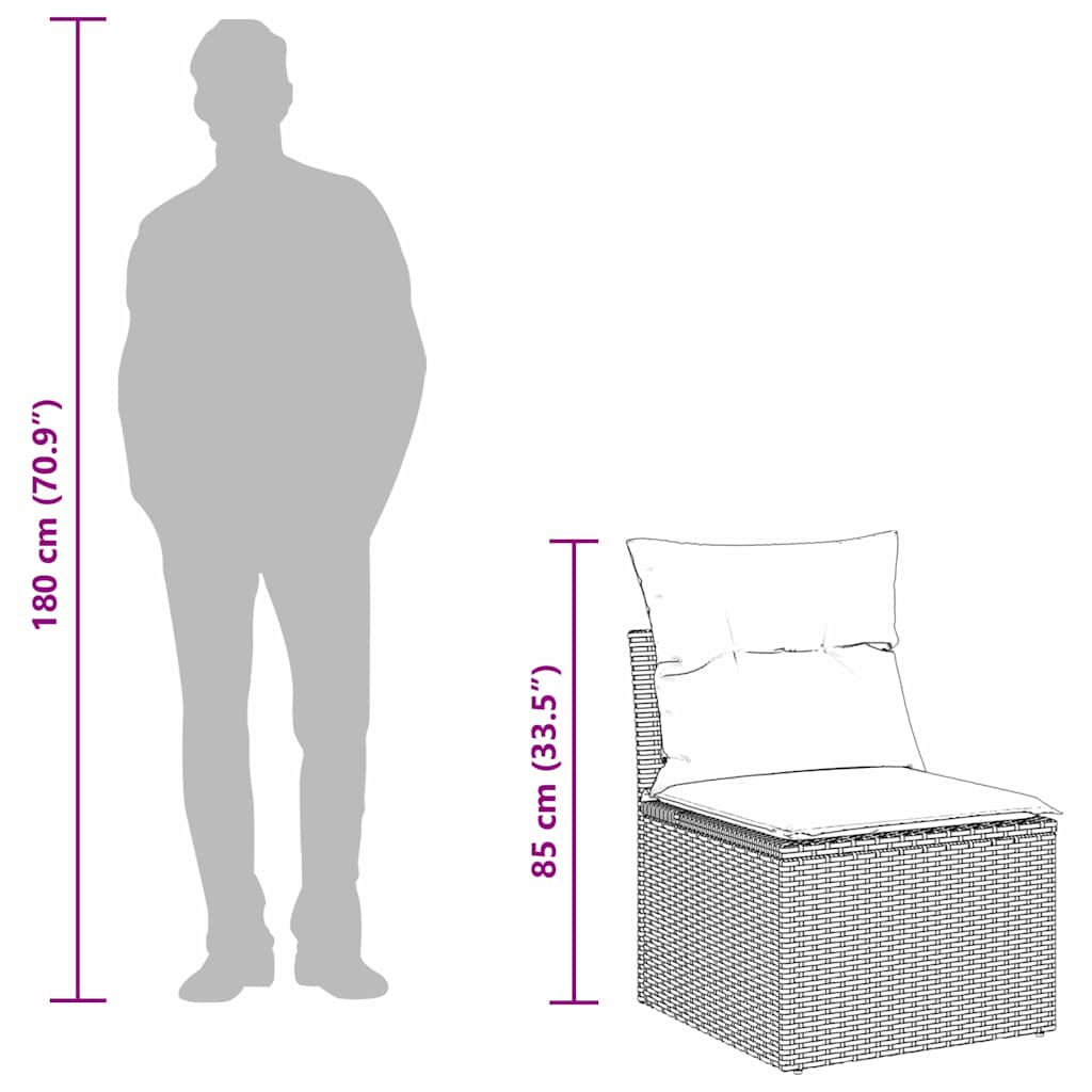 vidaXL Tuinbank Set Zwart poly rattan
