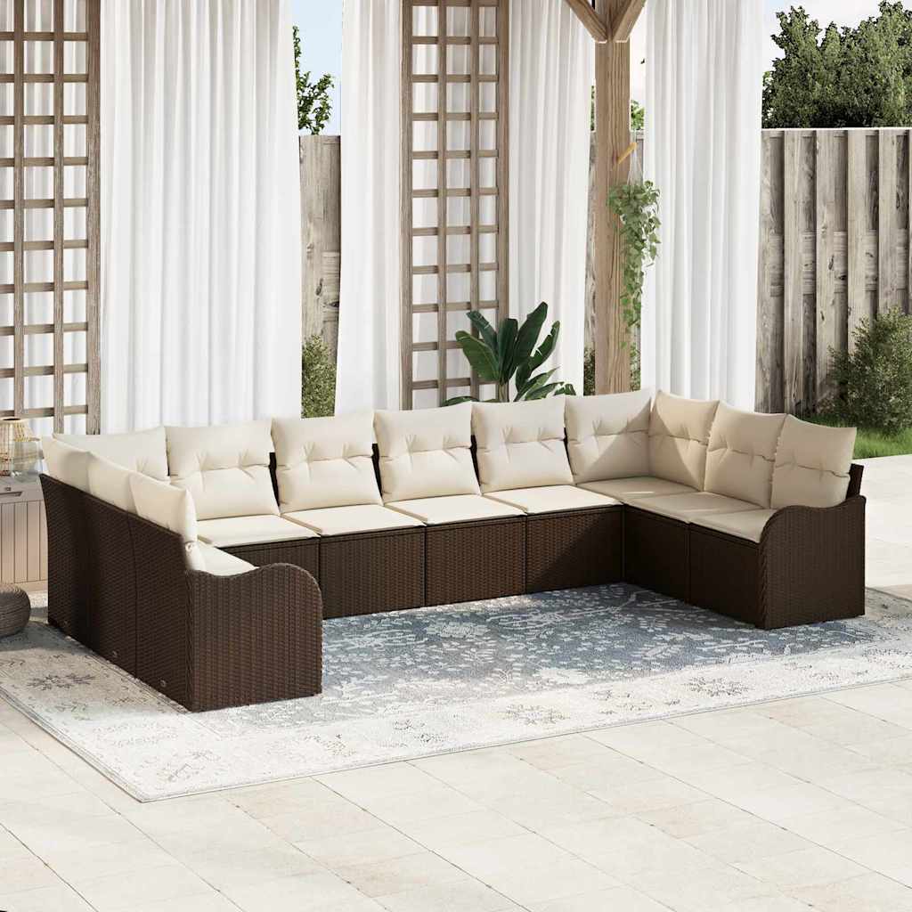 vidaXL Tuinbank Set Zwart poly rattan