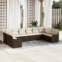 vidaXL Tuinbank Set Zwart poly rattan