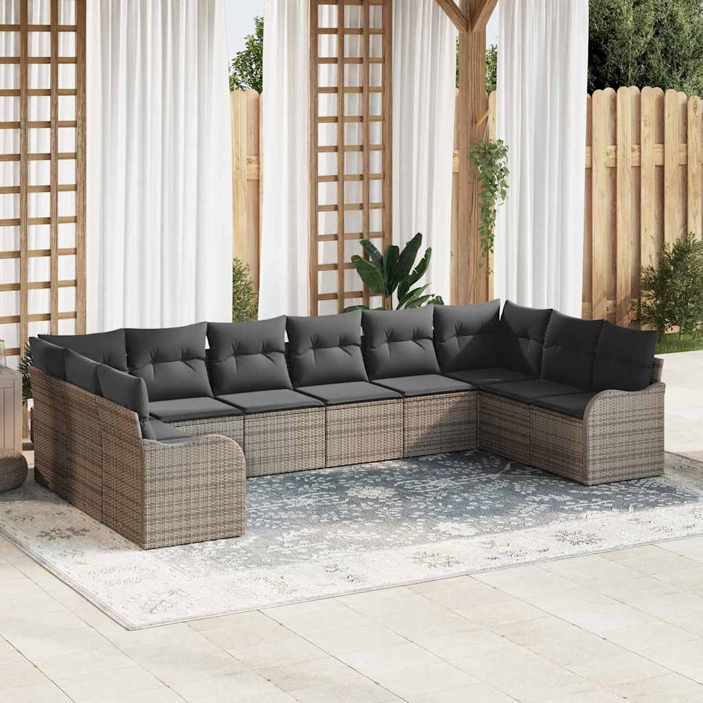 vidaXL Tuinbank Set Zwart poly rattan