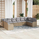 vidaXL Tuinbank Set Zwart poly rattan