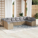 vidaXL Tuinbank Set Zwart poly rattan