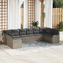 vidaXL Tuinbank Set Zwart poly rattan