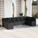 vidaXL Tuinbank Set Zwart poly rattan