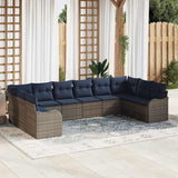 vidaXL Bankstel met kussen 10 pcs Bruin Polyester