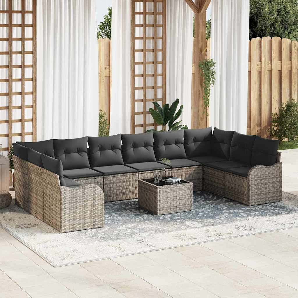 vidaXL Tuinbank Set Zwart poly rattan