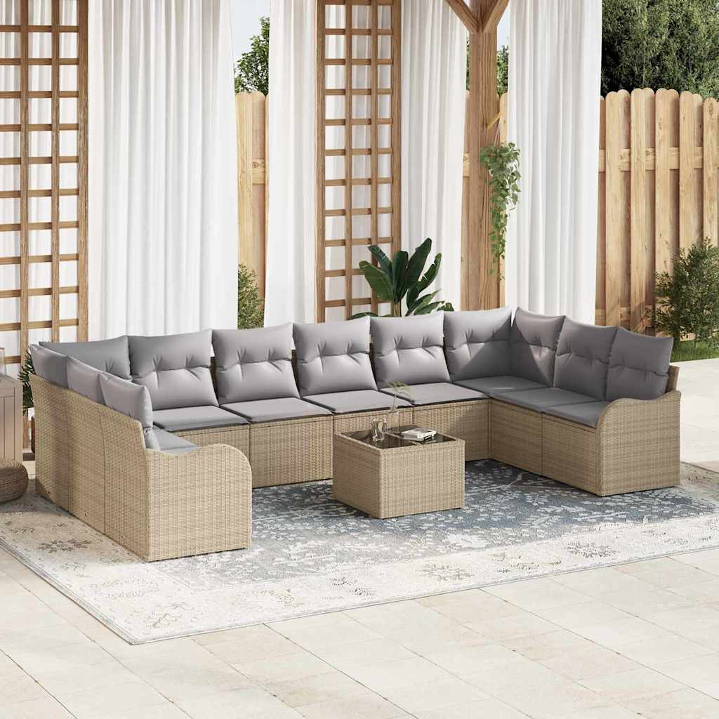 vidaXL Tuinbank Set Zwart poly rattan