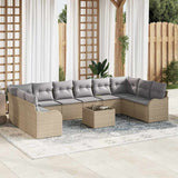 vidaXL Tuinbank Set Zwart poly rattan