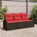 vidaXL Garden Bench Set Brown poly rattan