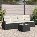 vidaXL Tuinbank Set Zwart 55 x 55 x 37 cm poly rattan