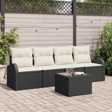vidaXL Tuinbank Set Zwart 55 x 55 x 37 cm poly rattan