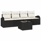 vidaXL Tuinbank Set Zwart 55 x 55 x 37 cm poly rattan