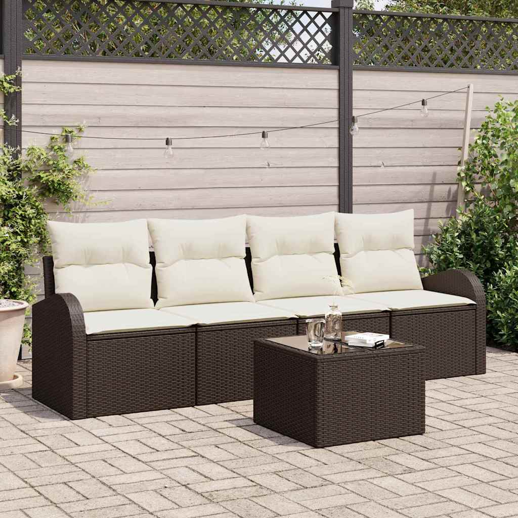 vidaXL Tuinbank Set Zwart 55 x 55 x 37 cm poly rattan