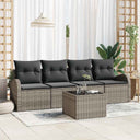 vidaXL Tuinbank Set Zwart 55 x 55 x 37 cm poly rattan