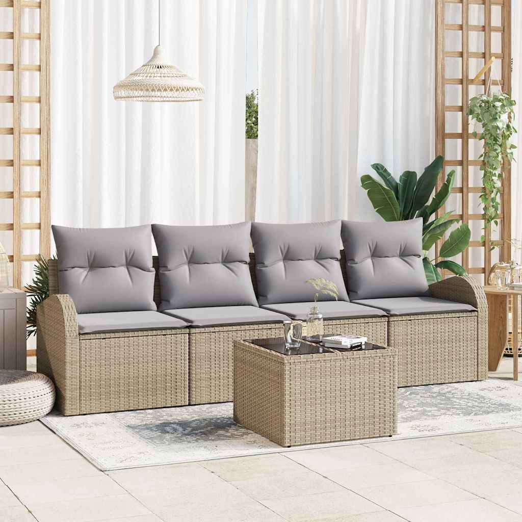 vidaXL Tuinbank Set Zwart 55 x 55 x 37 cm poly rattan