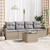 vidaXL Tuinbank Set Zwart 55 x 55 x 37 cm poly rattan