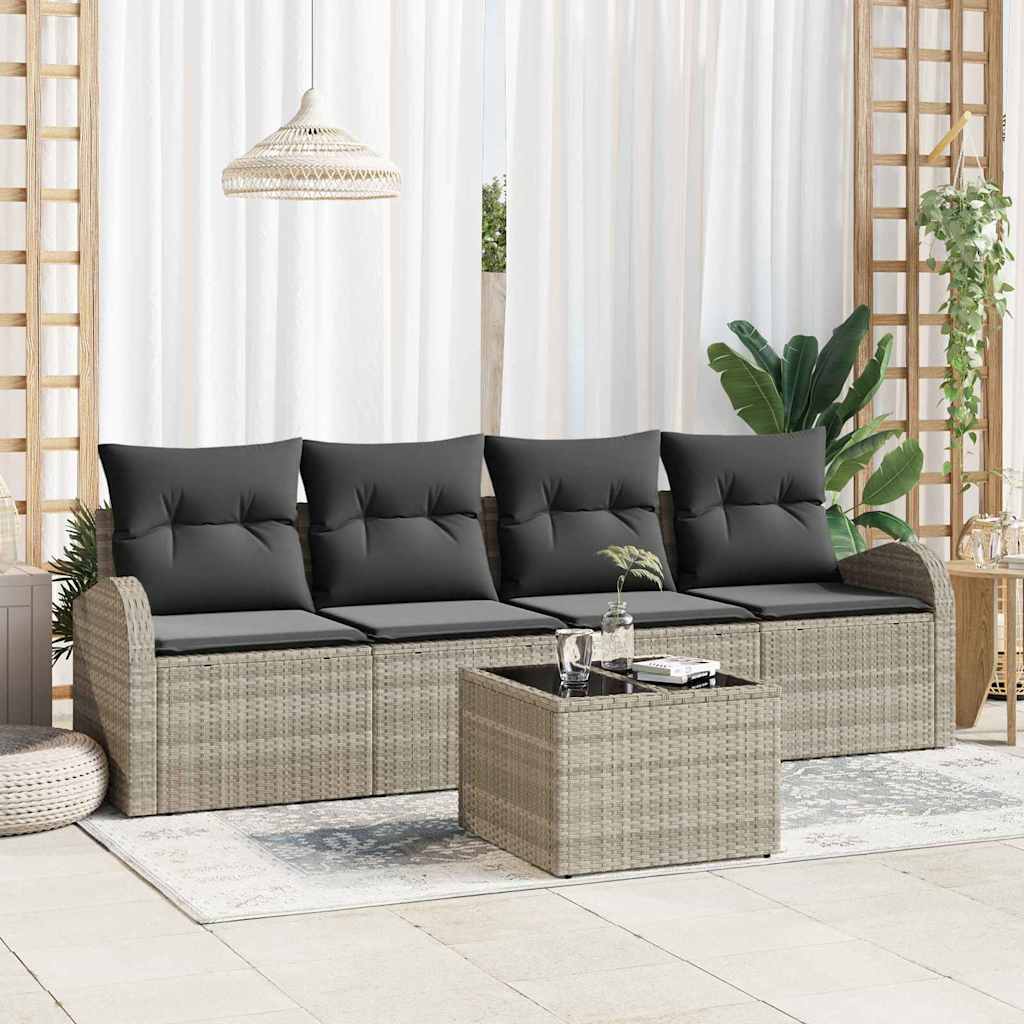 vidaXL Tuinbank Set Zwart 55 x 55 x 37 cm poly rattan