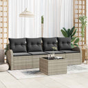 vidaXL Tuinbank Set Zwart 55 x 55 x 37 cm poly rattan