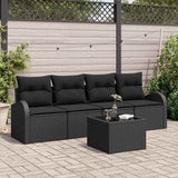 vidaXL Tuinbank Set Zwart 55 x 55 x 37 cm poly rattan