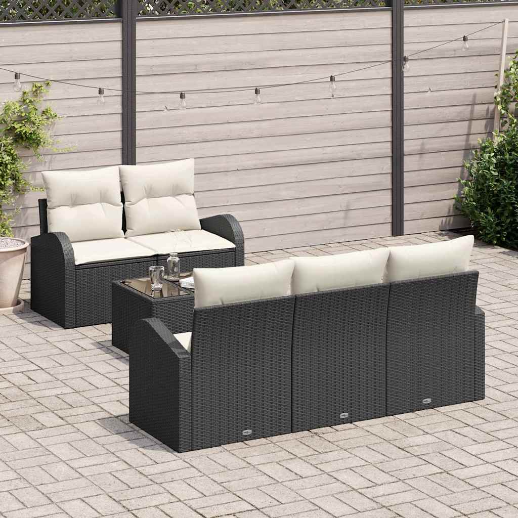 vidaXL Tuinbank Set Zwart 55 x 55 x 37 cm poly rattan