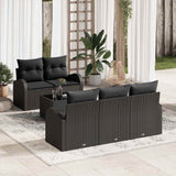 vidaXL Tuinbank Set Zwart 55 x 55 x 37 cm poly rattan