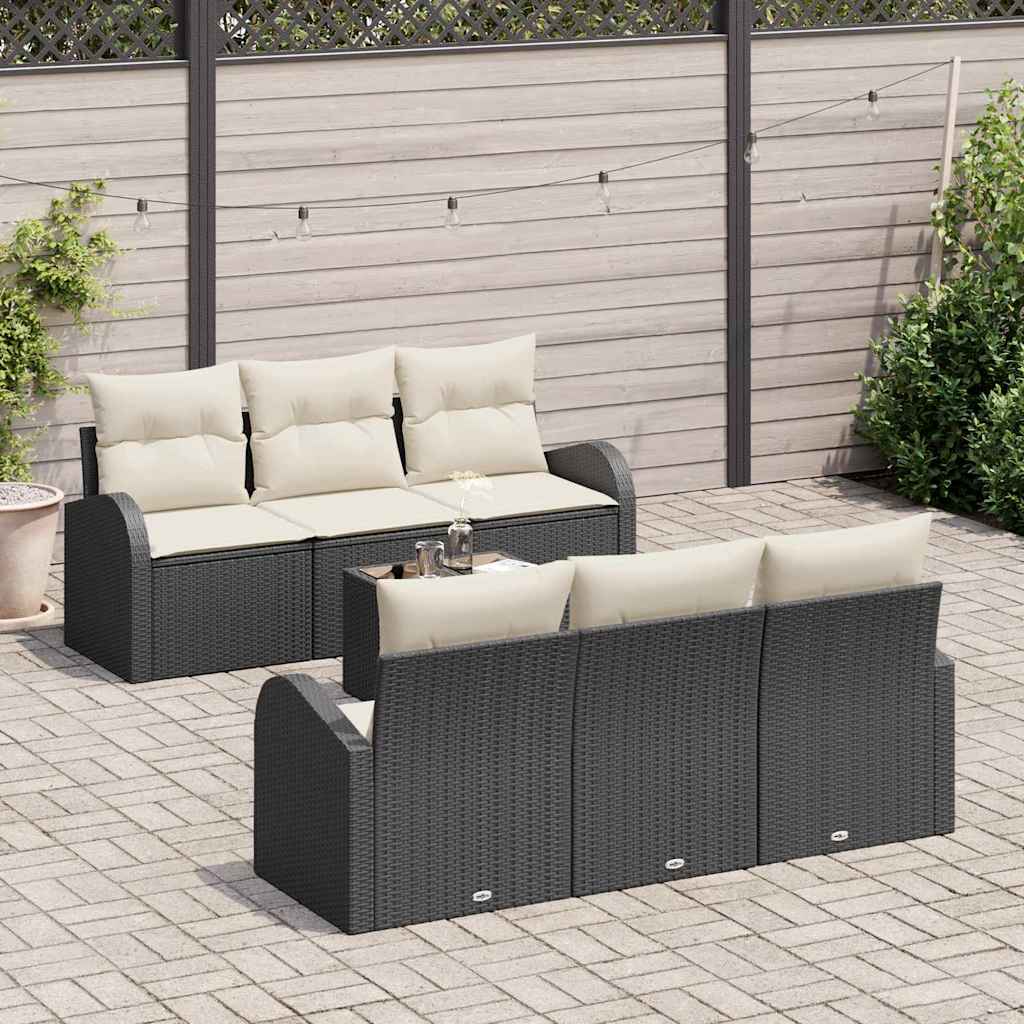 vidaXL Tuinbank Set Zwart 55 x 55 x 37 cm poly rattan