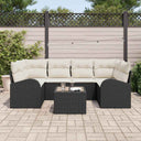 vidaXL Tuinbank Set Zwart 55 x 55 x 37 cm poly rattan
