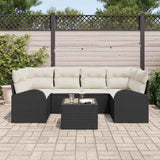 vidaXL Tuinbank Set Zwart 55 x 55 x 37 cm poly rattan