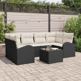 vidaXL Tuinbank Set Zwart 55 x 55 x 37 cm poly rattan