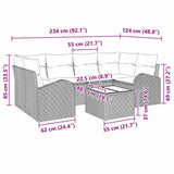 vidaXL Tuinbank Set Zwart 55 x 55 x 37 cm poly rattan