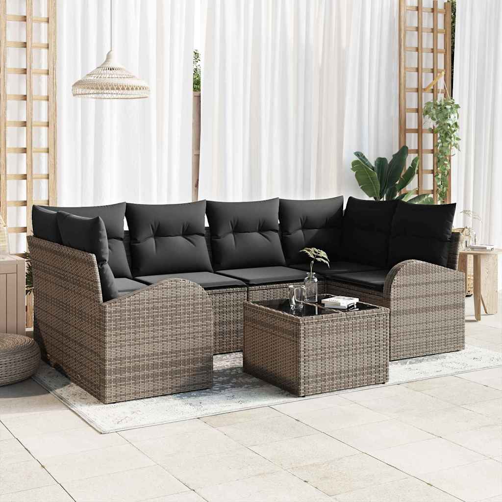 vidaXL Tuinbank Set Zwart 55 x 55 x 37 cm poly rattan