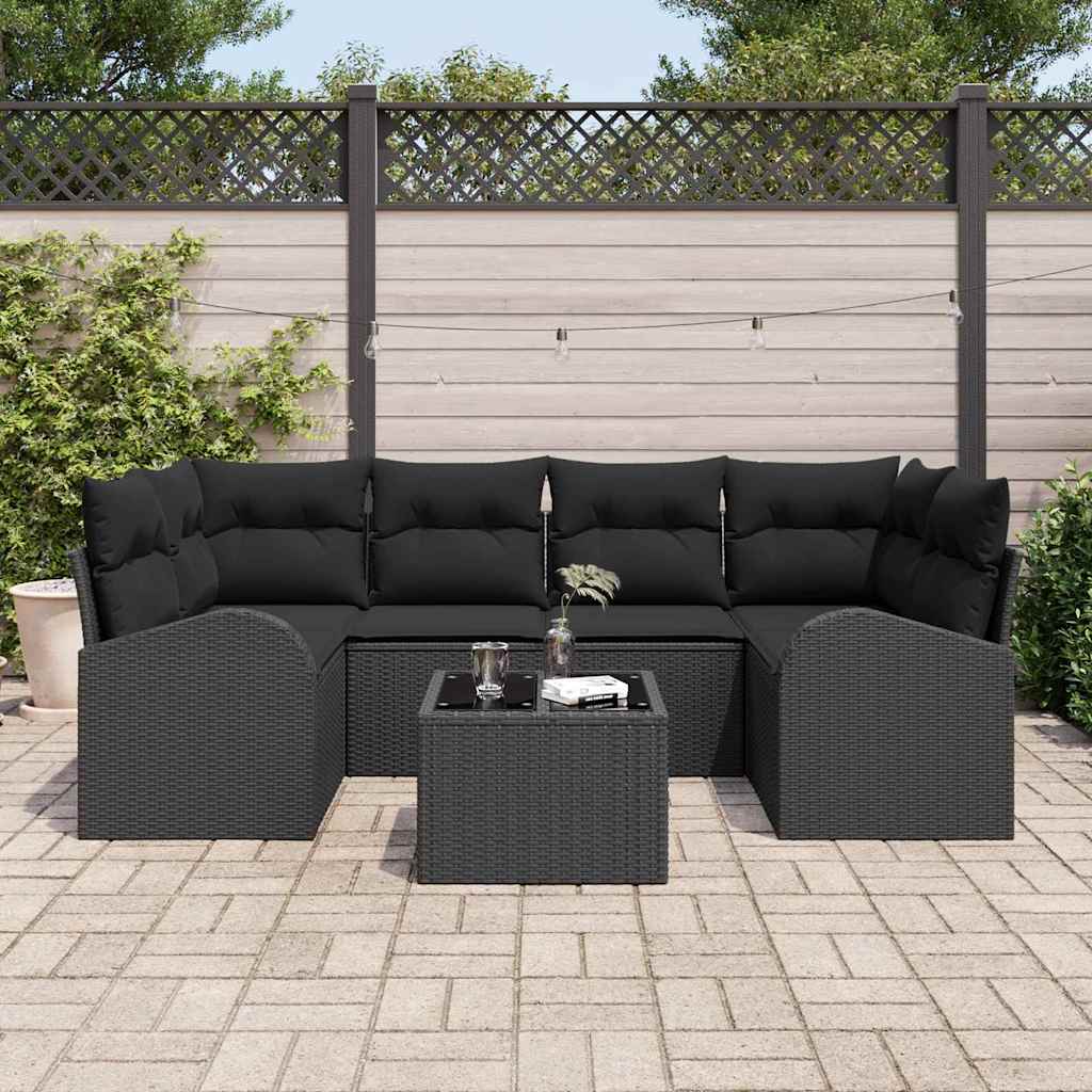 vidaXL Tuinbank Set Zwart 55 x 55 x 37 cm poly rattan