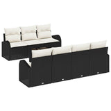 vidaXL Tuinbank Set Zwart 55 x 55 x 37 cm poly rattan