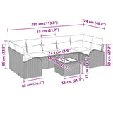 vidaXL Tuinbank Set Zwart 55 x 55 x 37 cm poly rattan