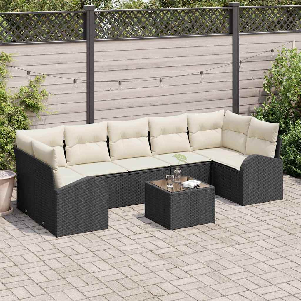 vidaXL Tuinbank Set Zwart 55 x 55 x 37 cm poly rattan