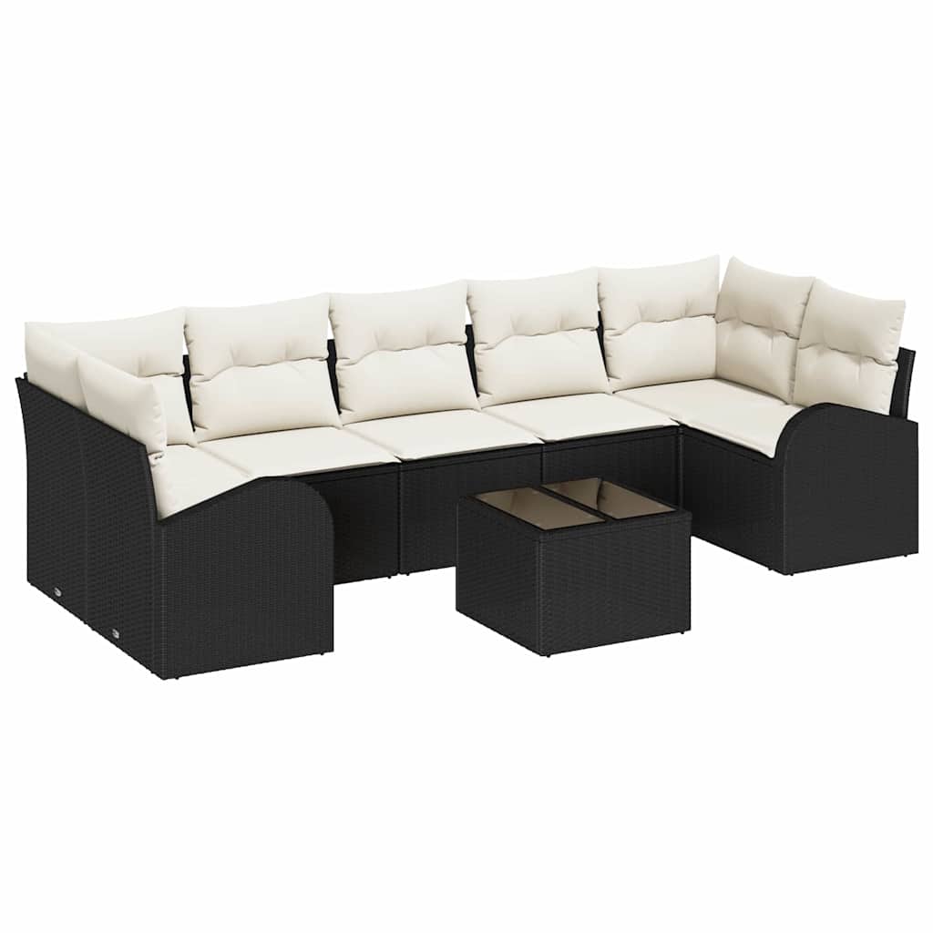 vidaXL Tuinbank Set Zwart 55 x 55 x 37 cm poly rattan