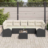 vidaXL Tuinbank Set Zwart 55 x 55 x 37 cm poly rattan