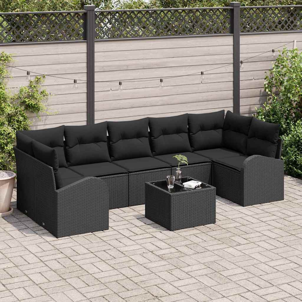 vidaXL Tuinbank Set Zwart 55 x 55 x 37 cm poly rattan
