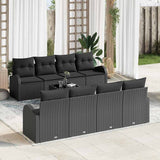 vidaXL Tuinbank Set Zwart 55 x 55 x 37 cm poly rattan