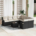 vidaXL Tuinbank Set Zwart 55 x 55 x 37 cm poly rattan